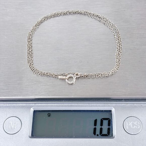 Cable Link Chain Necklace | Vintage Italian Sterling Silver 925 18.5" - Picture 3 of 7